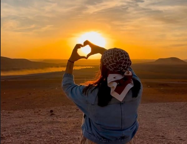 Pôr do sol no deserto do Agafay
