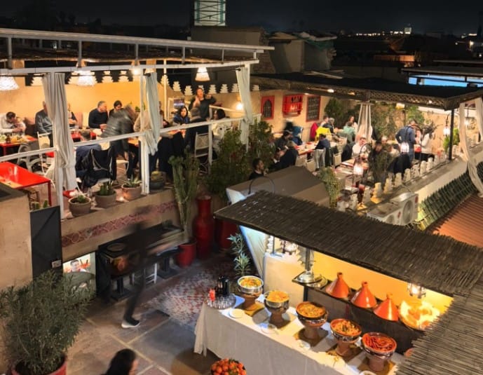 Restaurante Kuizin na medina de Marraquexe