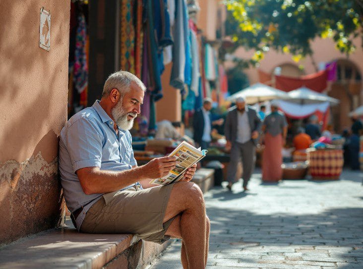 Turista com comportamento discreto em Marraquexe